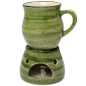 Preview: Geschenk - Set mit Trinktasse 0,22 l mit Stövchen - Rustic Grün